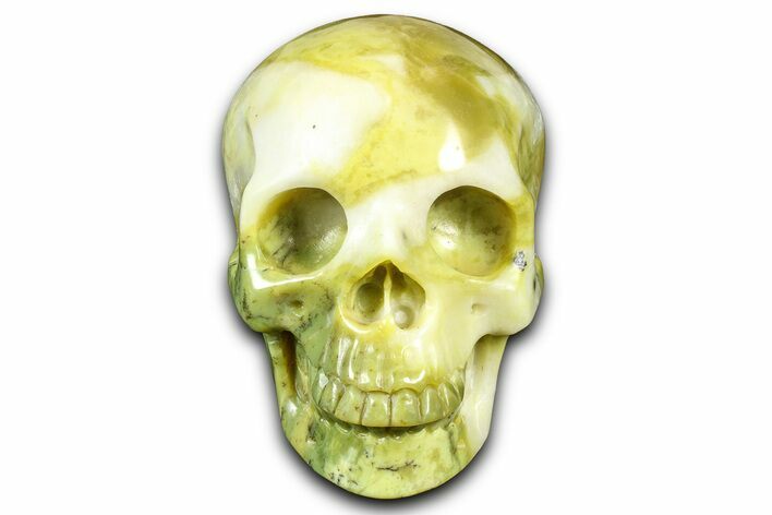 Realistic Yellow Turquoise Jasper Skull - Magnetic #382206
